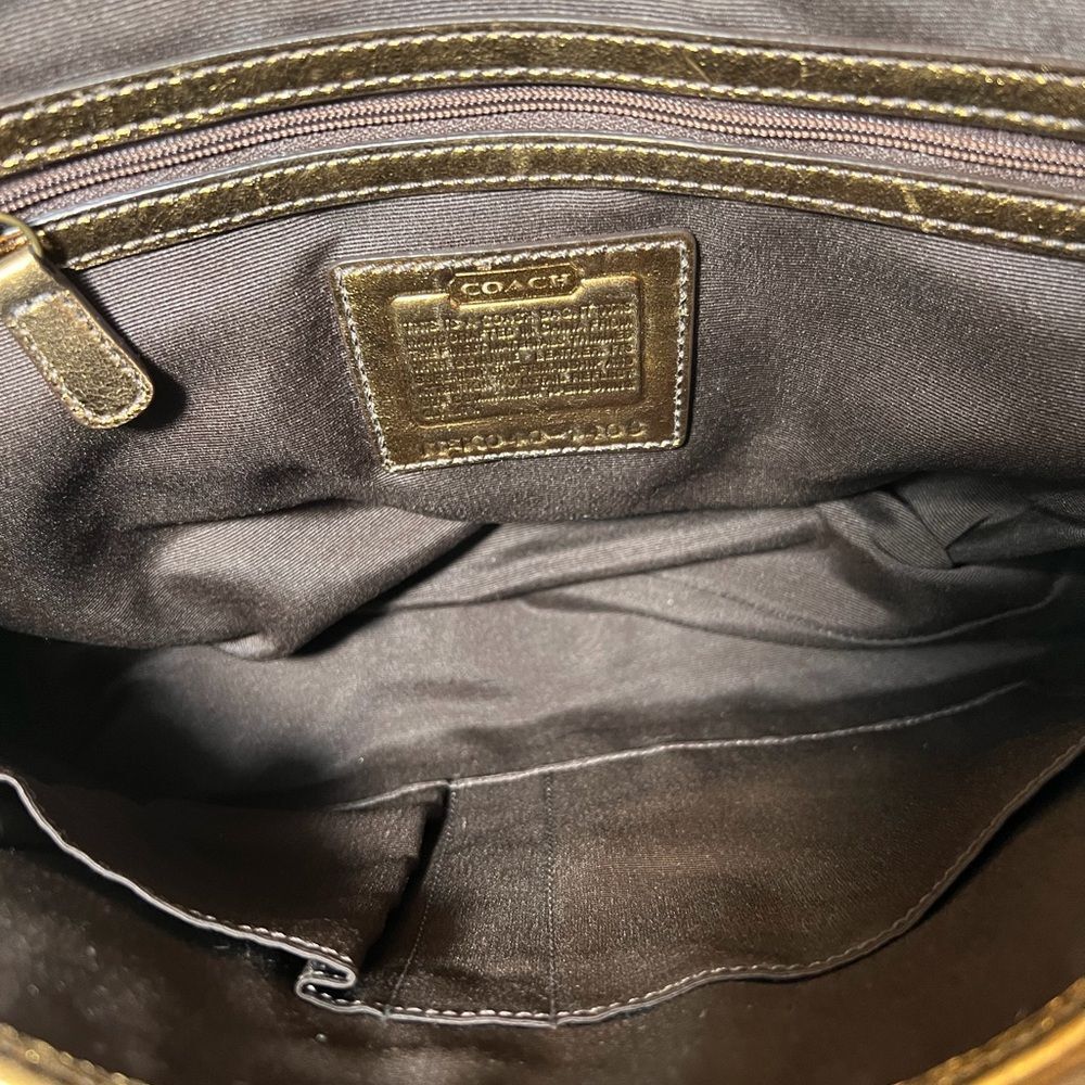 COACH Hampton 1498 Vintage Special Edition Fall ‘04 Bronze Suede Leather Satchel - Picture 13 of 15